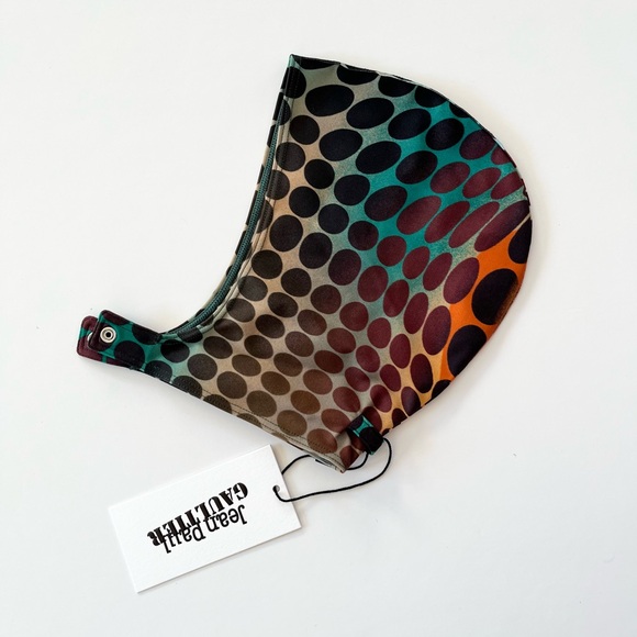 Jean Paul Gaultier Accessories - NWT ~ Jean Paul Gaultier Orange Green Brown Cyber Dot Hood ~ S/M